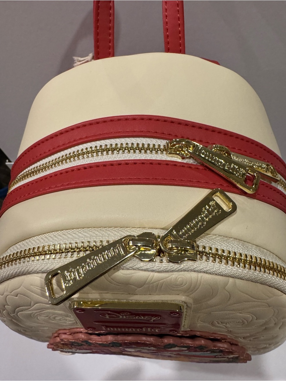 Loungefly Disney Belle Cream Floral Bookstack Mini Backpack - Picture 6 of 7
